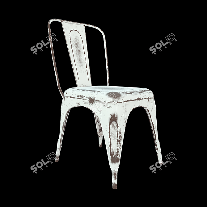 Rustic Rusted Tolix Chair 3D model image 1