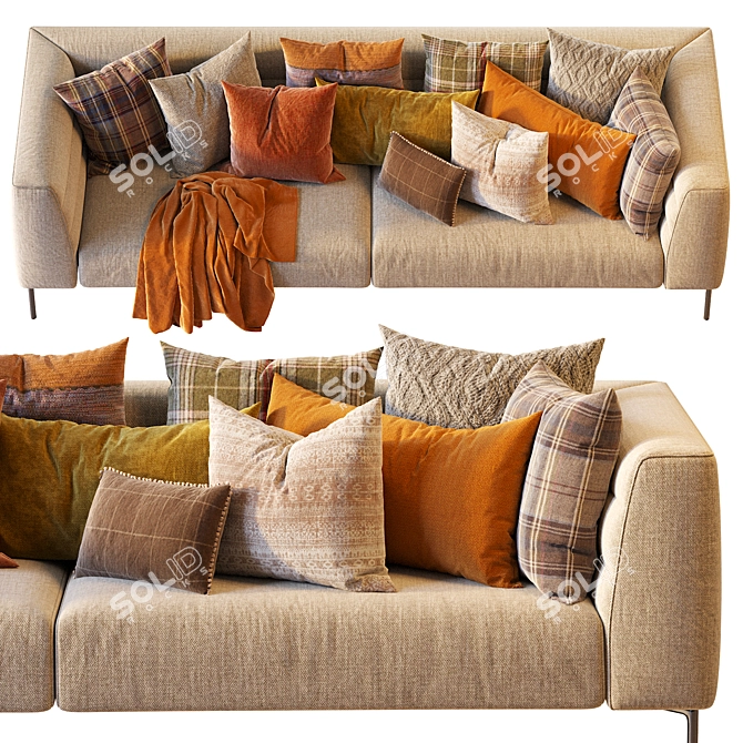 Elegant BOTERO Zanotta Sofa 3D model image 3