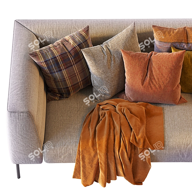 Elegant BOTERO Zanotta Sofa 3D model image 4