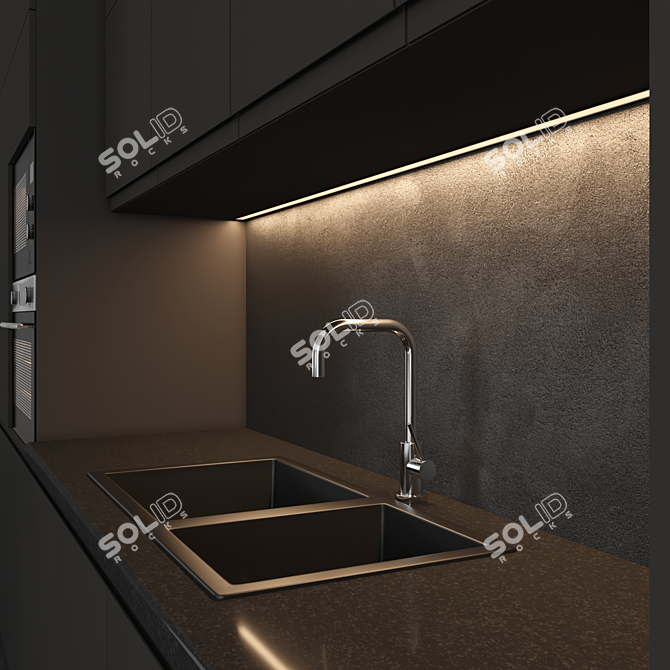 Modern Island Kitchen: Stylish and Functional 3D model image 2