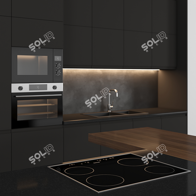 Modern Island Kitchen: Stylish and Functional 3D model image 3