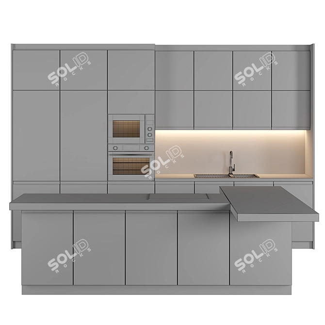 Modern Island Kitchen: Stylish and Functional 3D model image 5