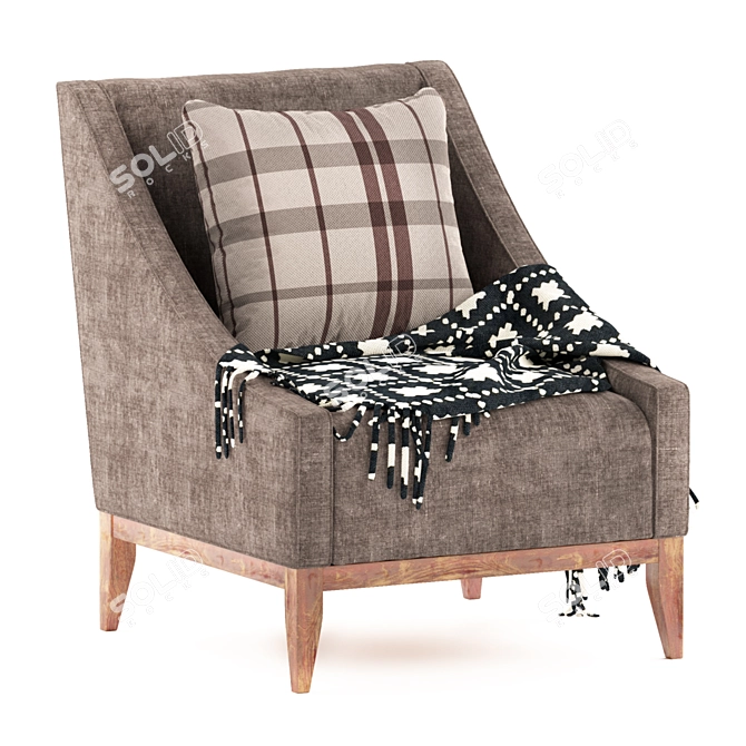 Contemporary Fabric Lounge Chair 3D model image 1