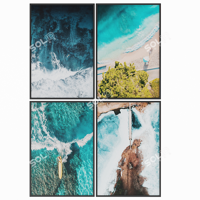 Ocean Art Set: Paint Your Tranquil Escape 3D model image 1