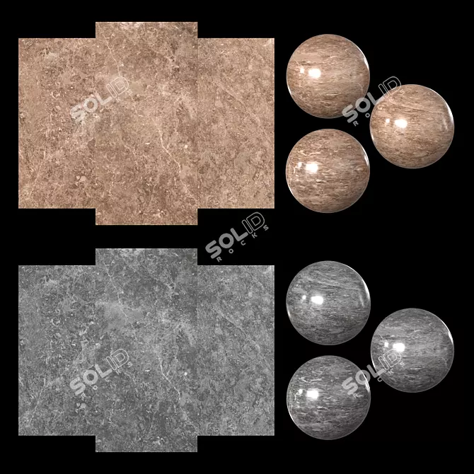 Title: 1200 x 2400 mm Gray and Brown Marble 3D model image 1