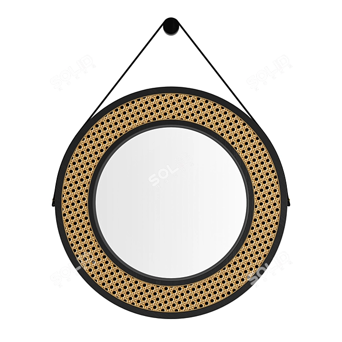 Sola Mirror: Minimalist Black Ash Frame 3D model image 1