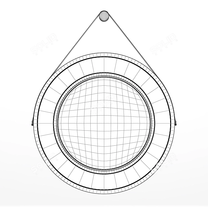 Sola Mirror: Minimalist Black Ash Frame 3D model image 2