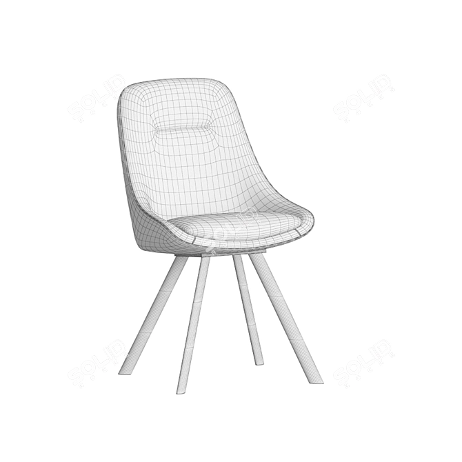 Luxurious Velvet Swivel Dining Chair 3D model image 4