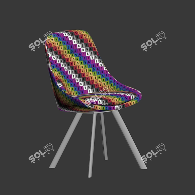 Luxurious Velvet Swivel Dining Chair 3D model image 5