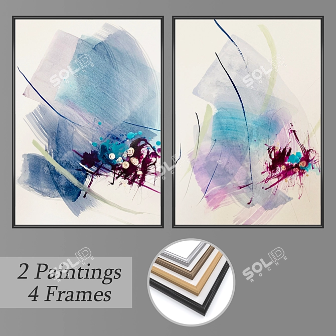 Versatile Set of Wall Paintings 3D model image 1