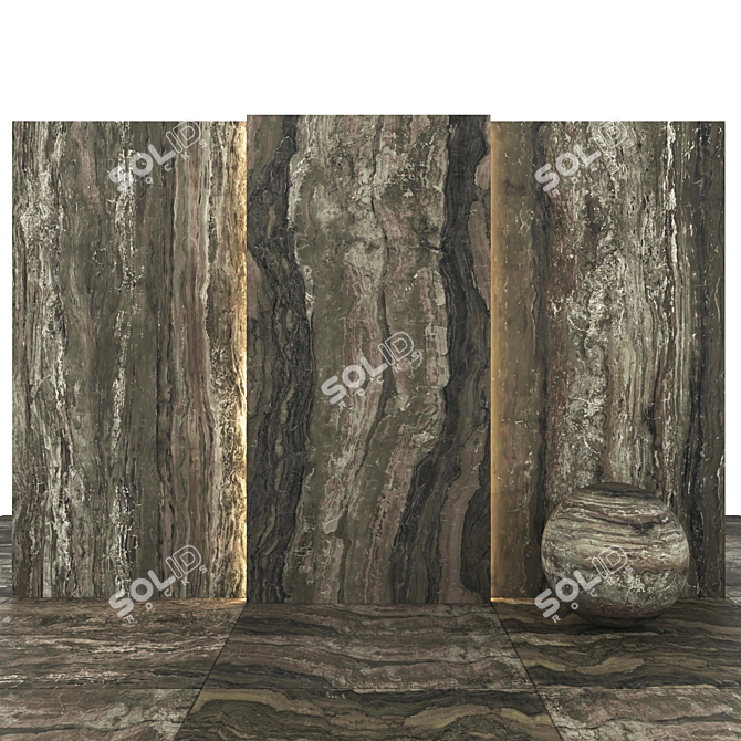 Brown Marble Texture Pack 3D model image 1