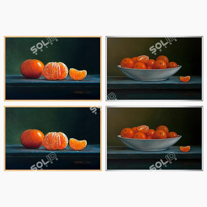 Modern Artistry Wall Paintings Set 3D model image 3