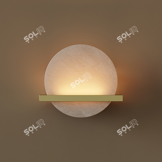 RIKEN LED Wall Lamp: Elegant Marble Disc 3D model image 2