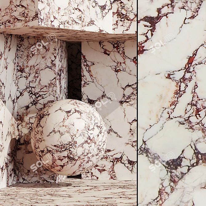 Luxury Calacatta Viola Marble 3D model image 1