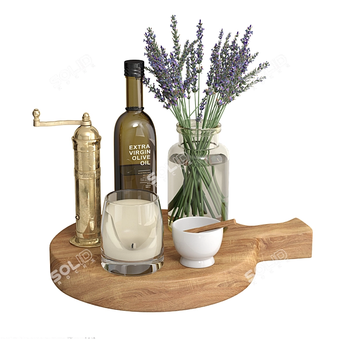 Rustic Kitchen Decor Set 3D model image 1