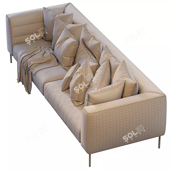 Luxury Botero Leather Sofa 3D model image 1