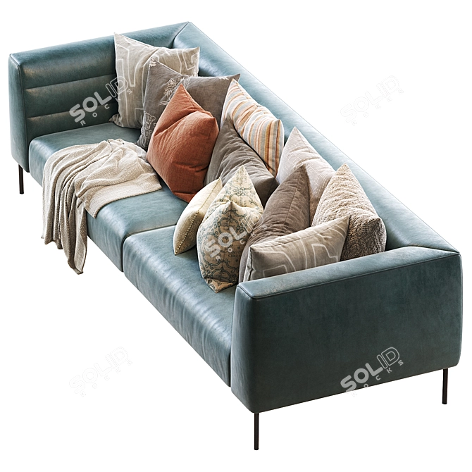 Luxury Botero Leather Sofa 3D model image 3