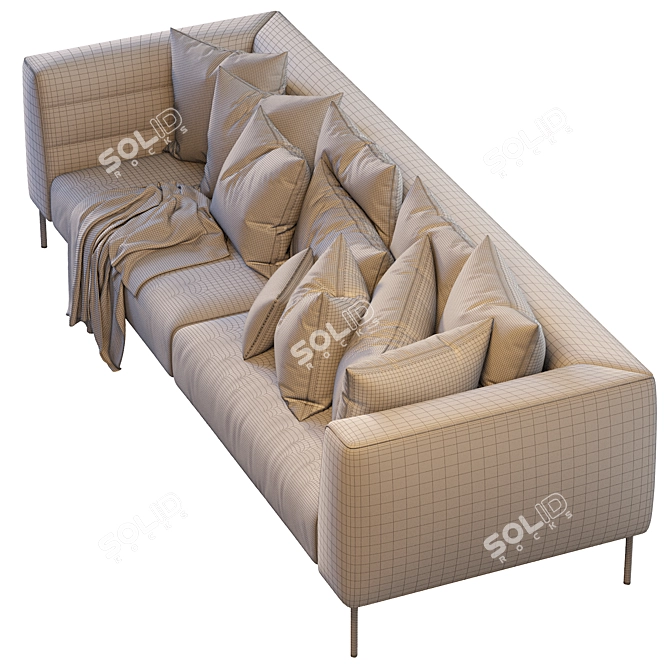 Luxury Botero Leather Sofa 3D model image 7