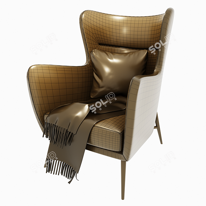 Elegant Russell Metal Lounger 3D model image 3