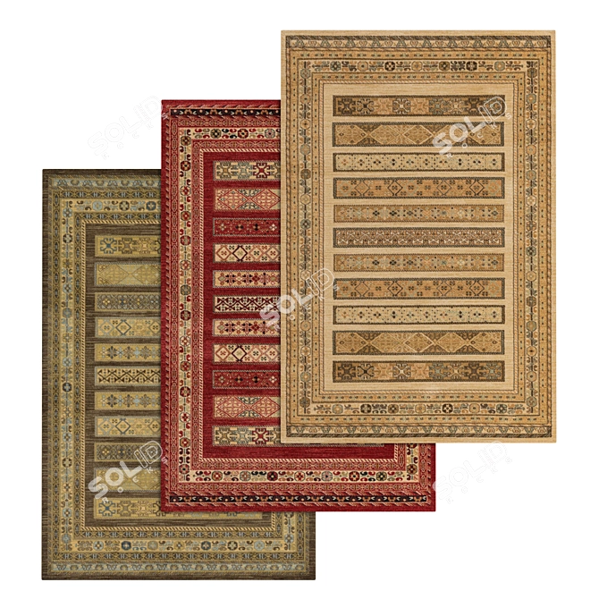 1977 Carpets Set: High-quality Textures for Close and Distant Shots 3D model image 1