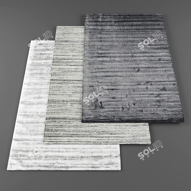 Random Set of 5 Rugs with Textures 3D model image 1