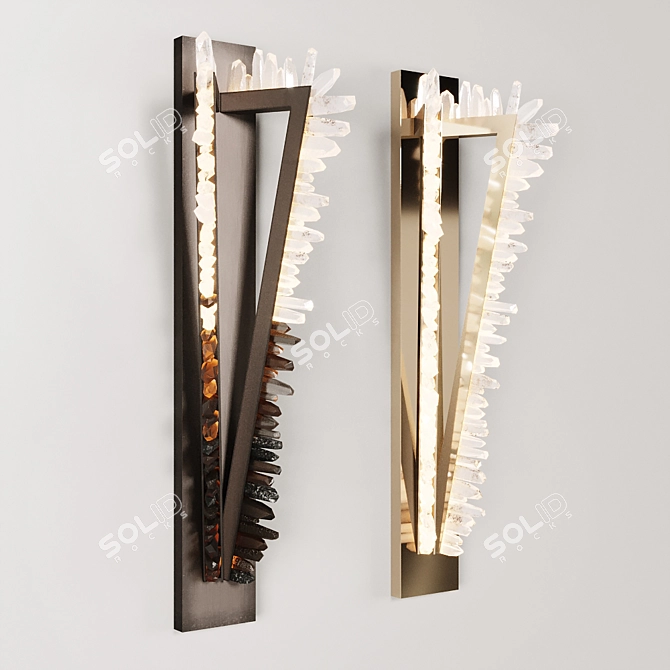 Geometric Quartz Crystal Sconces 3D model image 1