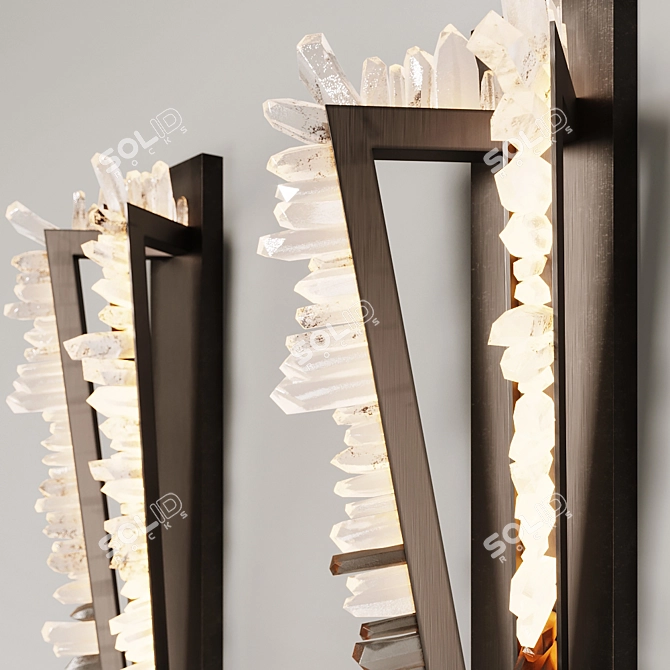 Geometric Quartz Crystal Sconces 3D model image 3