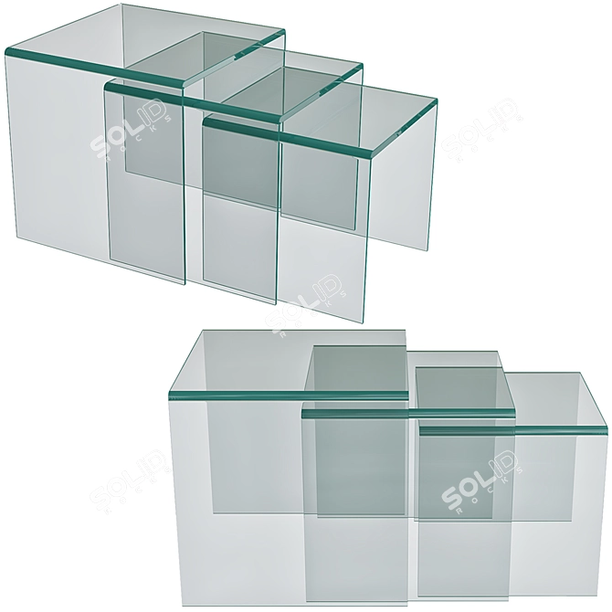 Versatile Vida Nest of Tables - Small, Medium, Large Sizes 3D model image 1