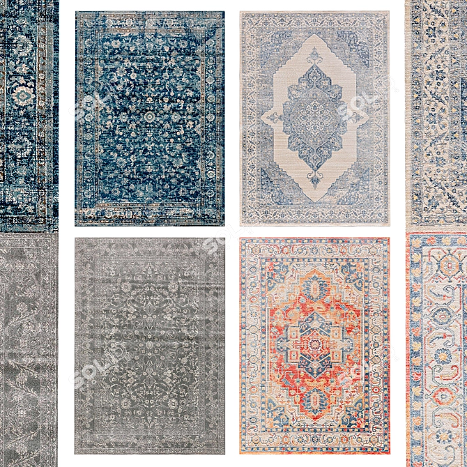 Vintage Rug Collection 3D model image 1