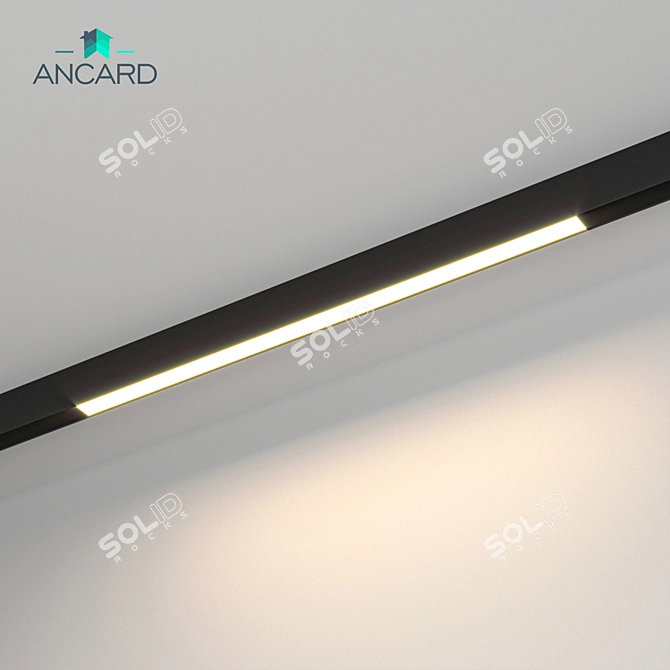 Sleek Magnetic Track Lamp 3D model image 1