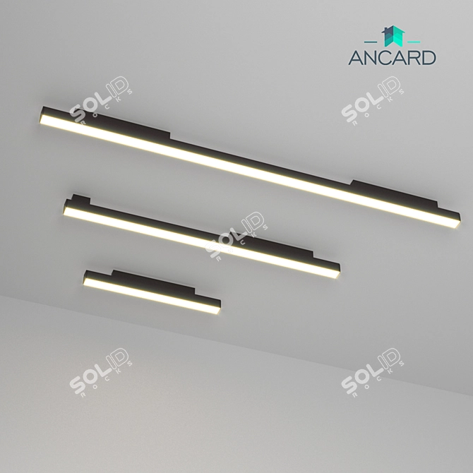 Sleek Magnetic Track Lamp 3D model image 2