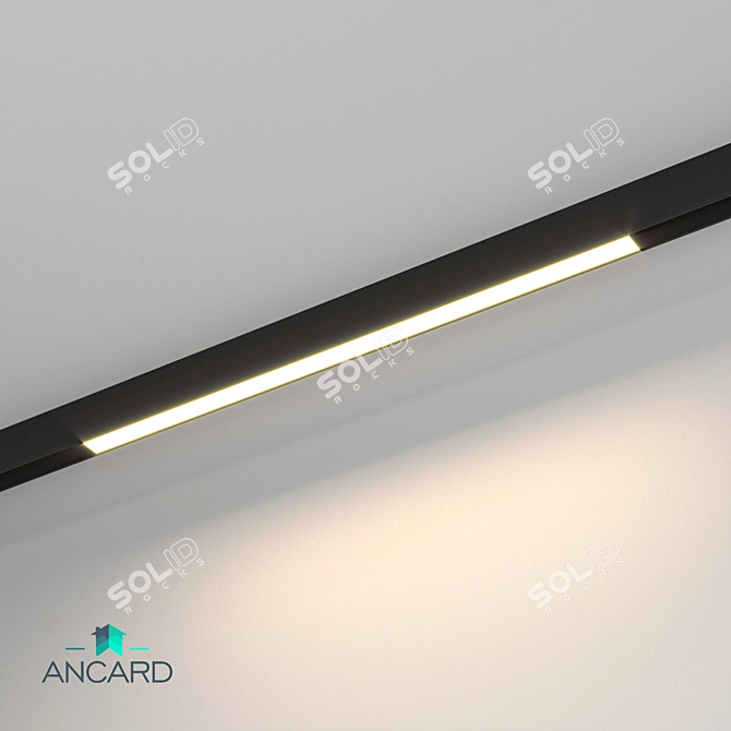 Sleek Magnetic Track Lamp 3D model image 3