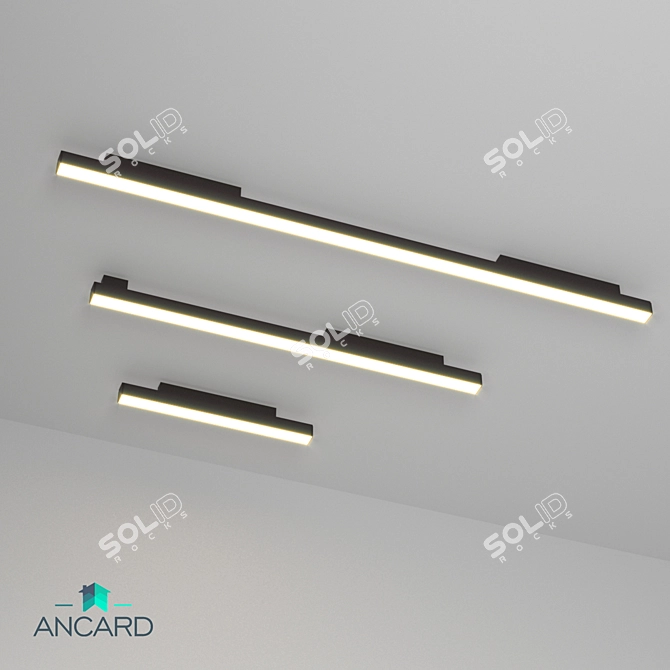 Sleek Magnetic Track Lamp 3D model image 4