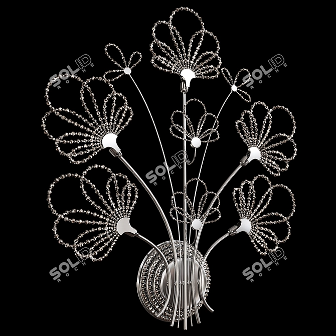 Golden Butterfly Crystal Wall Light 3D model image 3