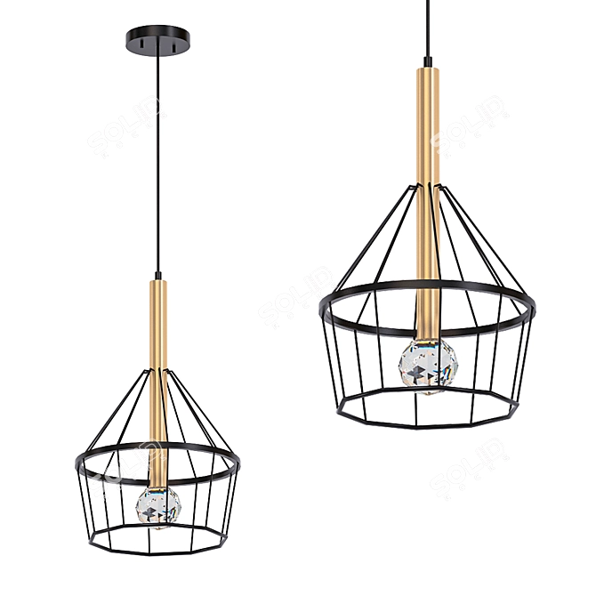 Mesh Metal Pendant Light: FORMAT Series 3D model image 1