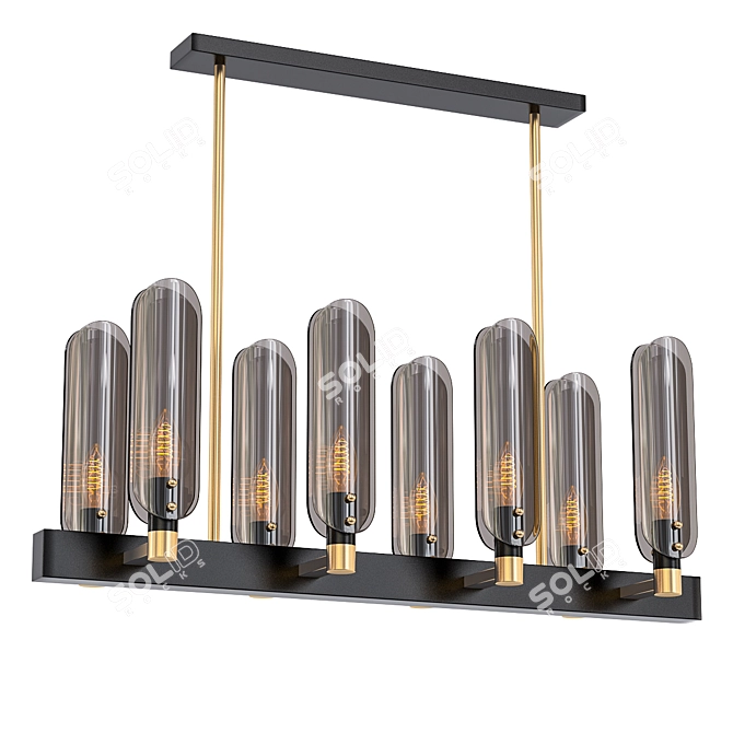 Modern Clear Black Glass Pendant Light 3D model image 1