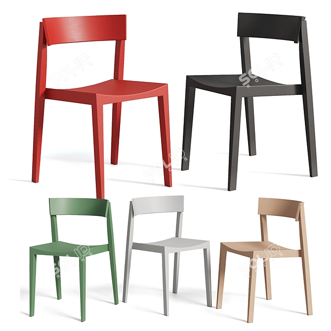 Prostoria Bik Chair: Sleek Design, Plywood Construction 3D model image 1