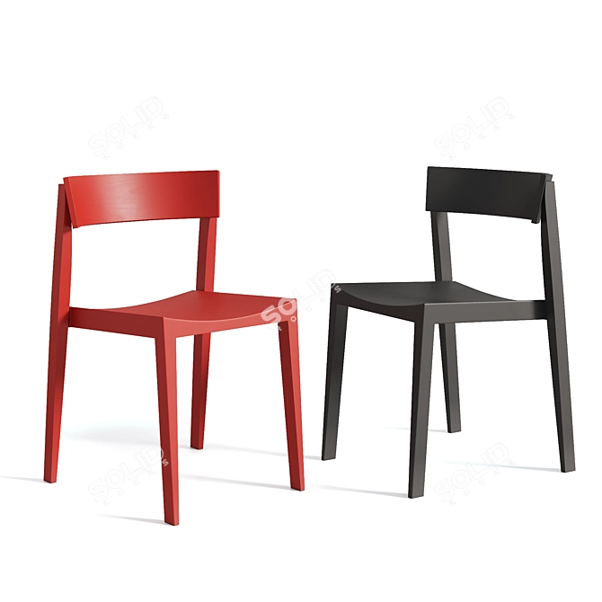 Prostoria Bik Chair: Sleek Design, Plywood Construction 3D model image 2