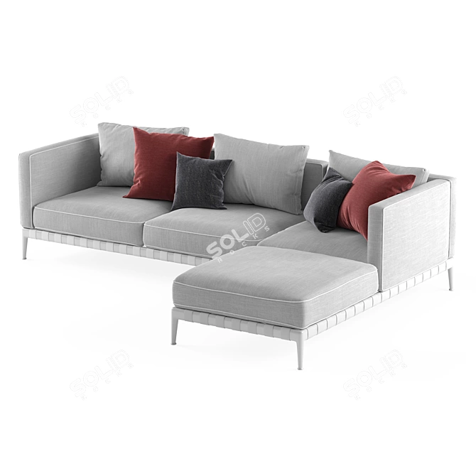 Modern White Sofa by Flexform 3D model image 2