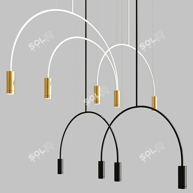 Modern Metal Suspension Lights 3D model image 4