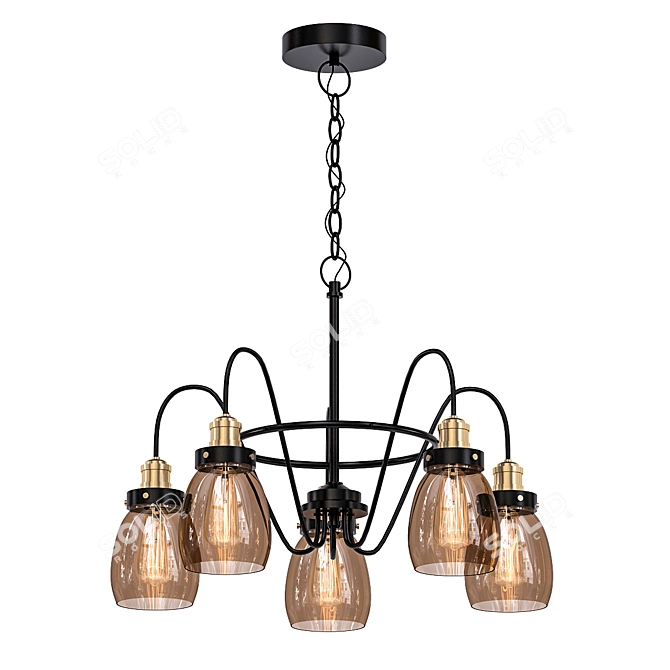 Crofton 5-Light Rustic Chandelier 3D model image 1