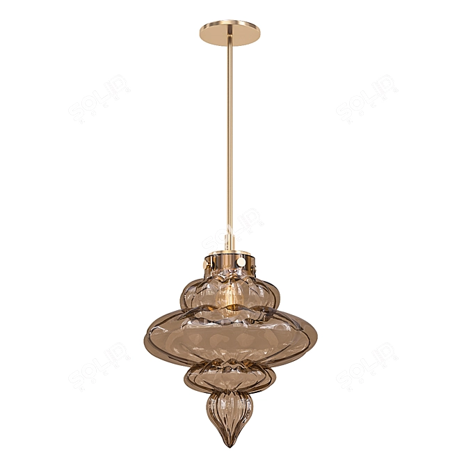  Smoke Glass Pendant Light by Heathfield Signature 3D model image 1