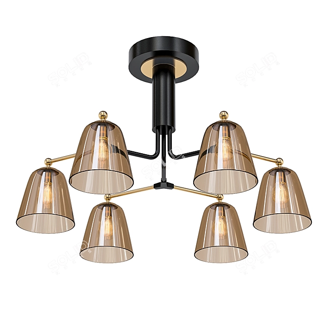 Sophisticated Ceiling Chandelier: De Markt Hamburg 3D model image 1