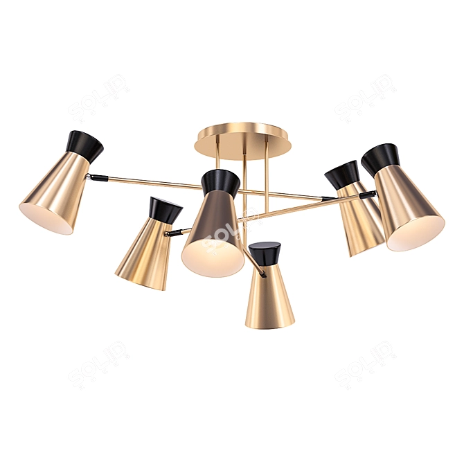 Sleek Matte Black Pendant Luminaire 3D model image 1