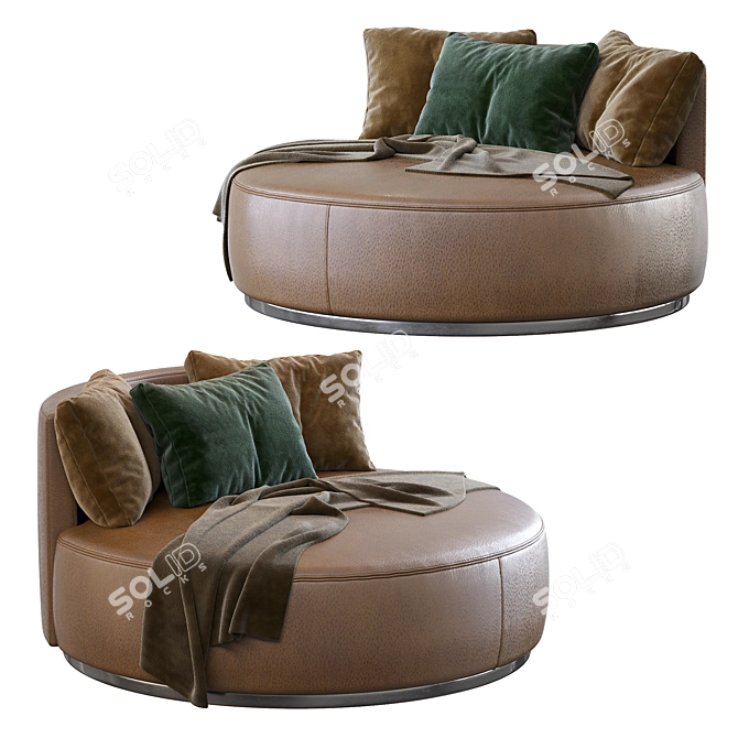 Comfy Love Seat Pouf 3D model image 1