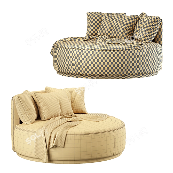 Comfy Love Seat Pouf 3D model image 4