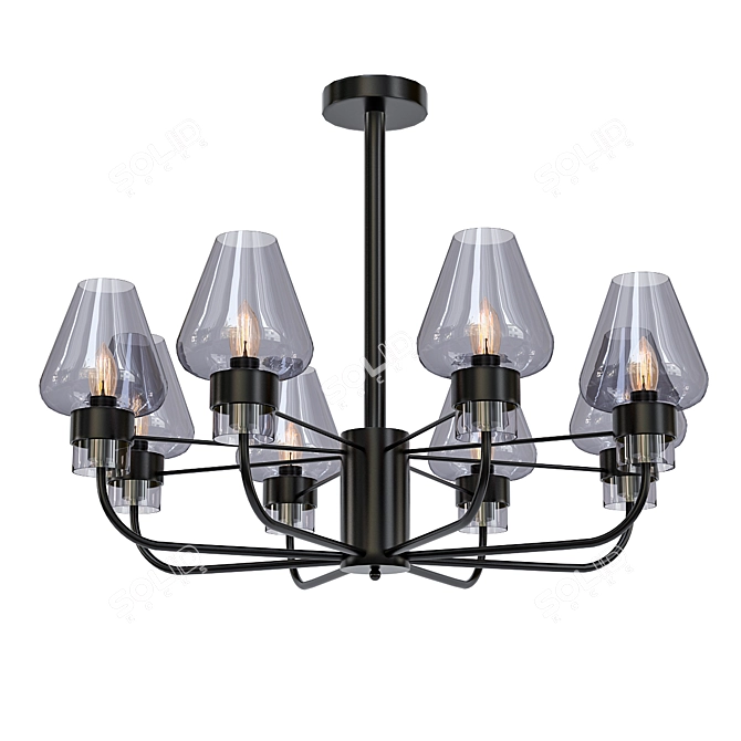 Elegant Astor Ceiling Chandelier 3D model image 1