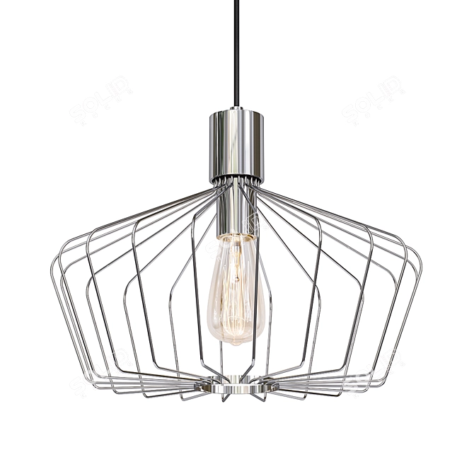 Sleek Copper Pendant Light 3D model image 1