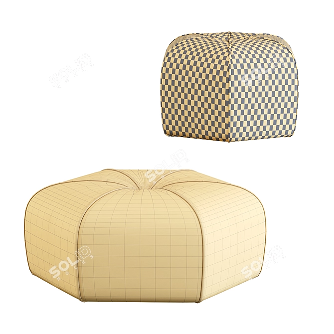 Luxury Italian Pouf: Kingsley 3D model image 4