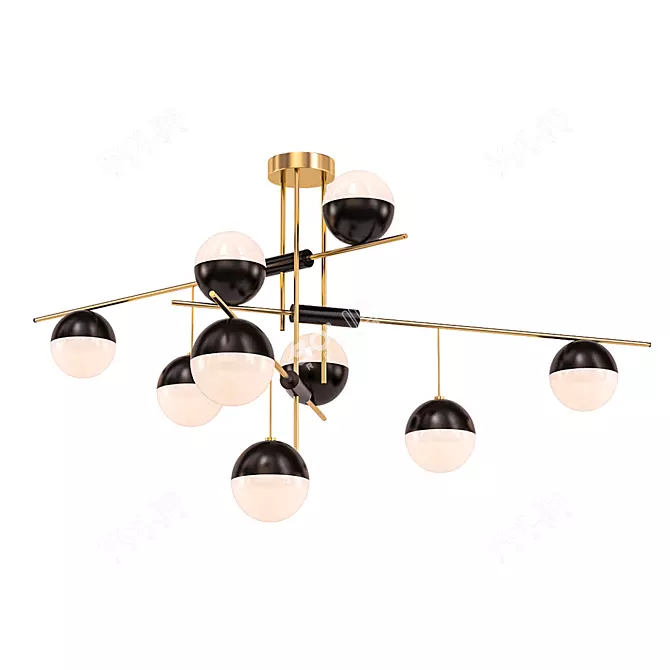 Modern Bronze Spider Pendant Light 3D model image 1